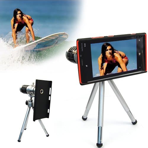 12X Zoom Phone Camera Lens Telescope W/ Hard Case Tripod For Nokia Lumia 920