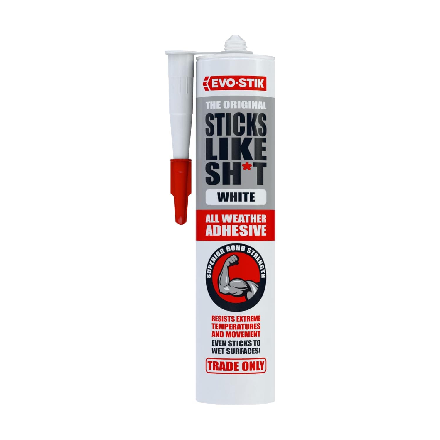 Sticks Like Sh*t Adhesive, All Weather, Extreme Temperature & Movement Resistant, Colour: White, Size: 290ml