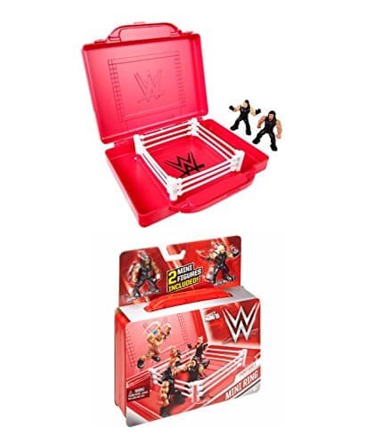 WWE Mighty Minis 2 Piece, Roman Reigns & Seth Rollins Figures & Portable Ring Play Set with Bonus (1) Blind Mighty Mini Figure