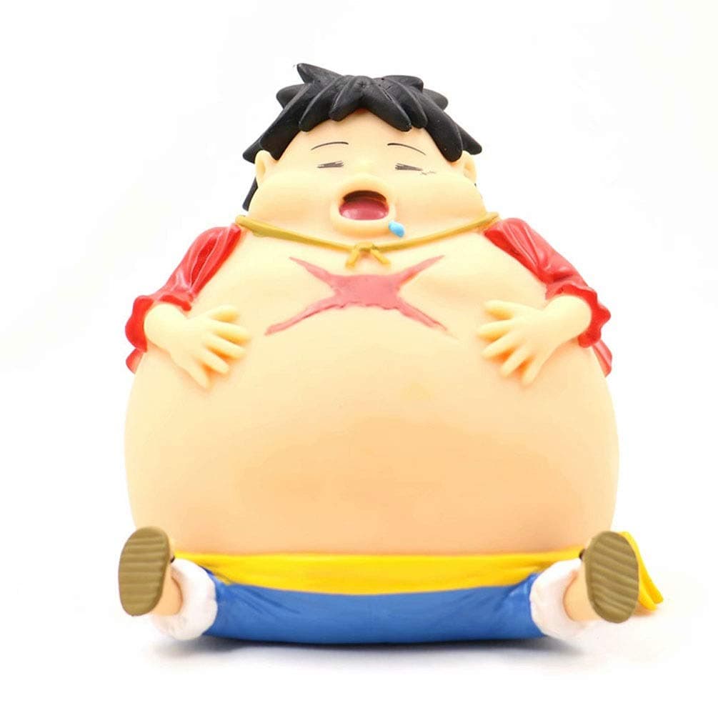 WDXFD Anime One Piece Luffy Drooling Piggy Bank Figure Figures Statue 15CM
