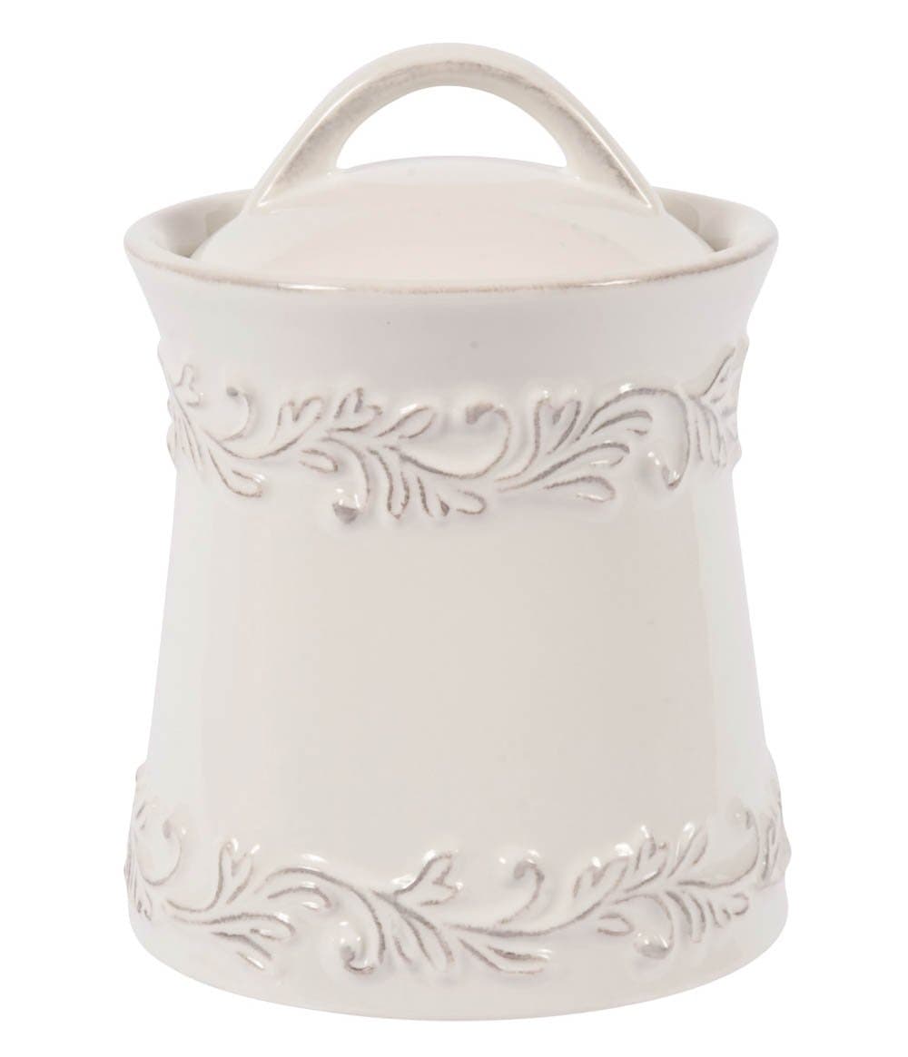 L Tremain Poterie de Cuisine Sugar Bowl, Antique White