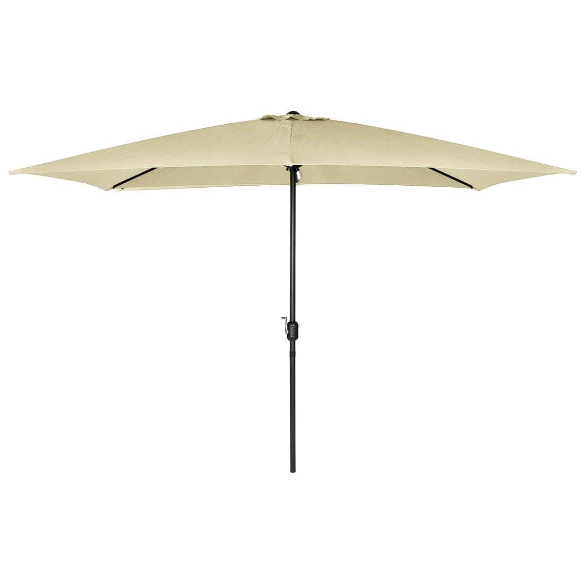 Charles Bentley 3m x 2m Rectangular Outdoor Garden Parasol Umbrella - Beige