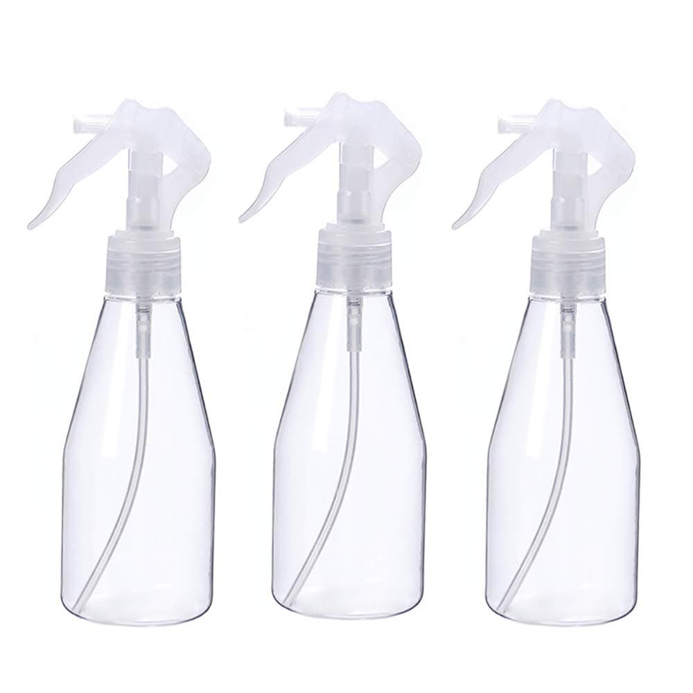 (3 PACK) Spray Bottle, Clear Fine Mist Spray Bottle for Water, Acholo, Essential Oils, 200ml/ 6.7Once PET Spray Bottle with Lock Design, Refillable & Reusable Empty Bottles Travel Bottle