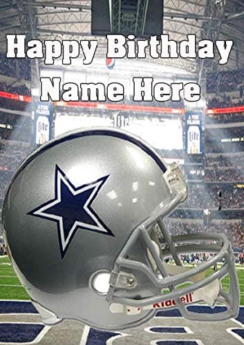 pnc193 Dallas Cowboys Helmet Happy Birthday Card, Can be Created for Any Event Greetings Card. A5 Personalised Greetings Cards by Gifts for All 2016 from Derbyshire UK