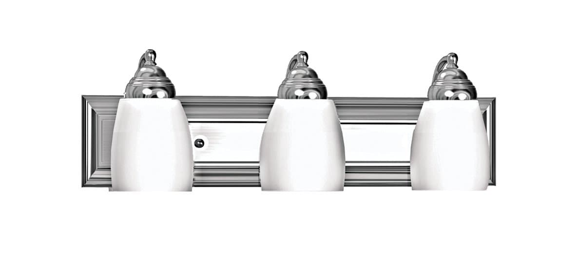 Marquis Lighting 1603-0-SCH Wall Vanity with Satin Opal Glass Shades, Satin Chrome