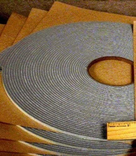 SSP Gray Door Sound Proofing Tape 1/4" to 1/2" widths (25 ft- 1/2" wide)