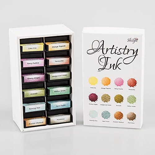 Artistry Ink Mini Ink Pads - Lime Kiss - Set of 12 with Storage