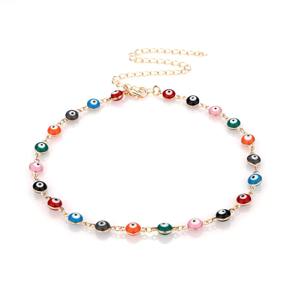 Evil Eyes Choker for Women Gold Necklace for Party Gift Her Jewelry