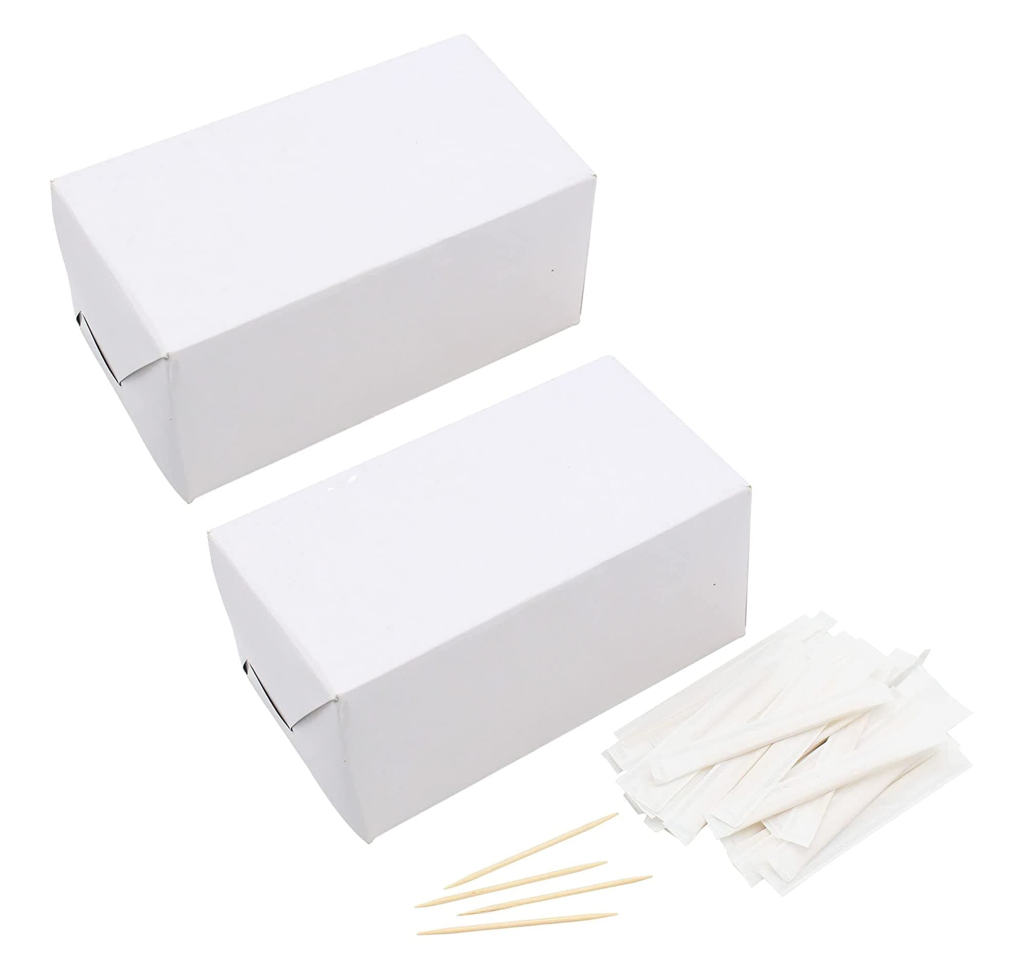 ANTETOK 2000Pcs Wood Toothpick Disposable Individual Wrapped Wooden Toothpicks 2.6 Inch Length Package of 2000 (1000 pcs per Box, Two Boxes)