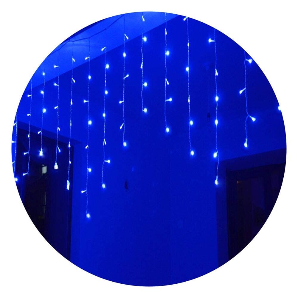Lightspot 4M/13Ft 96 LED 8 Modes Curtain Window Decorative Room Patio Parties Rope String Wave Light (4M 96LED, Blue)