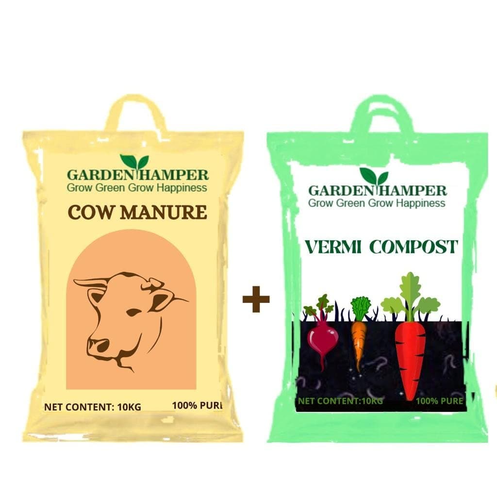 Artesia GARDENHAMPER Combo Pack of Vermi Compost Organic Manure 10KG and Cow Manure-10KG