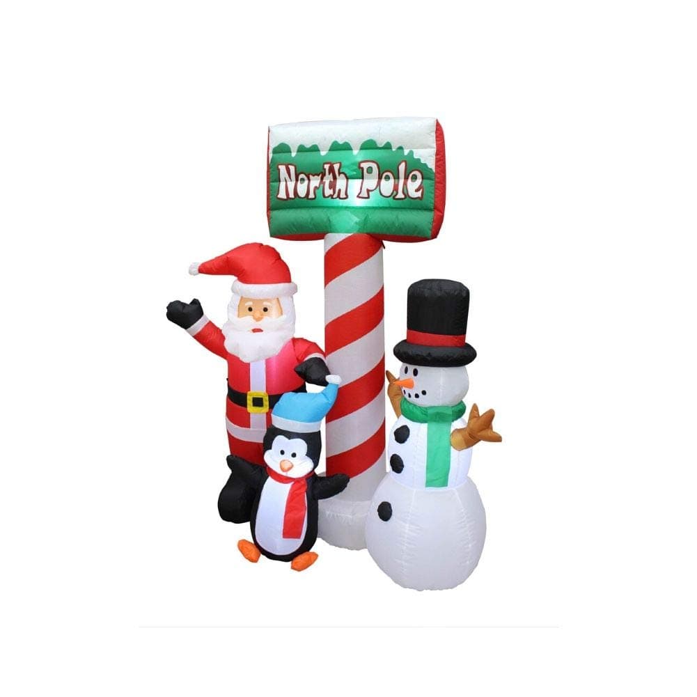 Impact Canopy Christmas Inflatable Decoration, Outdoor Holiday Lighted Snowman-Santa-Penguin, 5' Tall