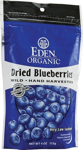 EdenFoods Organic Dried Blueberries -- 4 oz - 2 pc