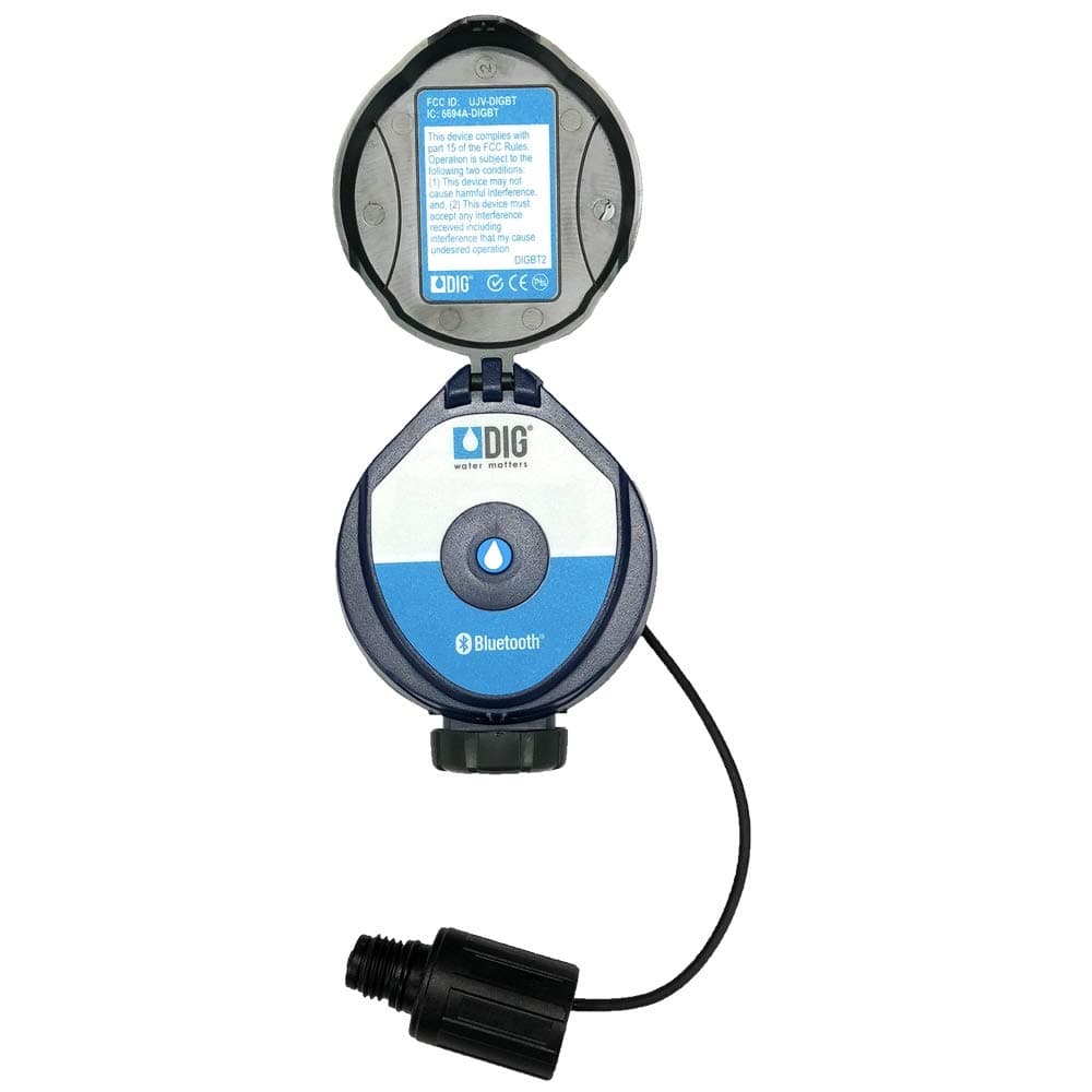 DIG 410BT-000 Battery Powered Bluetooth Controller w/ 3 Valve Adapters for Hunter, Rain Bird & Toro