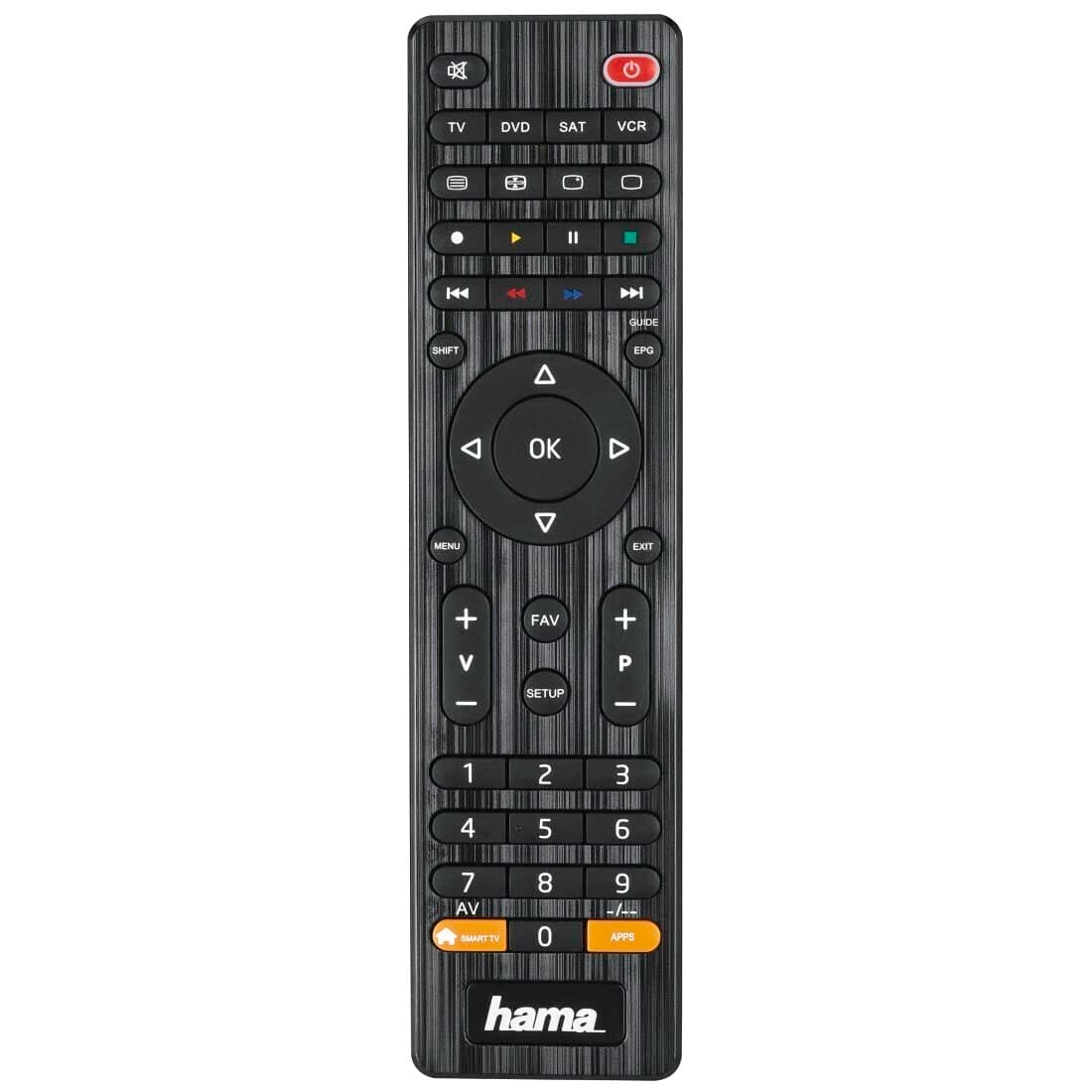 Hama Universal 10 m 4-in-1 Remote Control for TV/DVD/STB/VCR, black