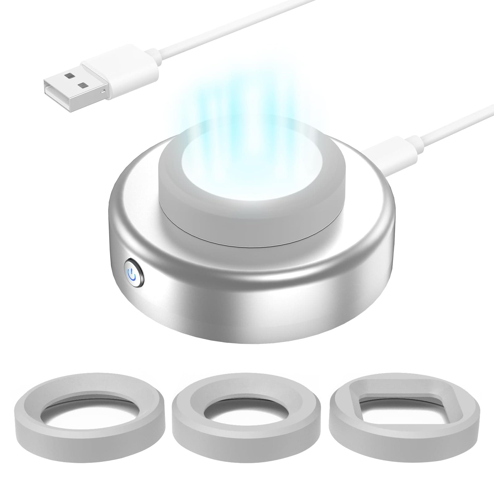 Solar Watch Fast Charger, Led Light Charging Solar Watches with Men, Women & Square 3 Size Caps Compatible Casio G Shock, Tough, Protrek, Seiko, Citizen, Garmin, Timex, Bering, FANMIS