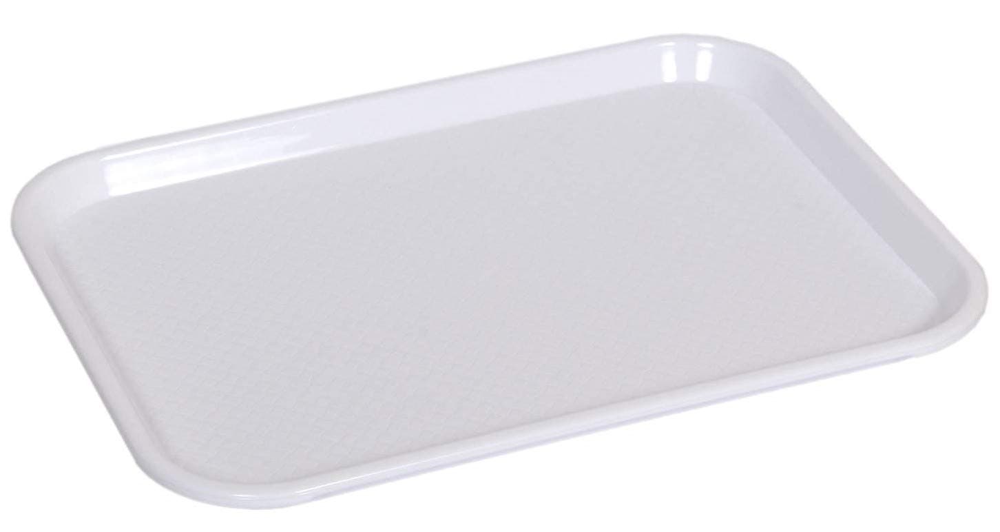 - Durable Multi-Use Plastic Serving Trays 18" Rectangular Plastic Trays for Kitchen (White)