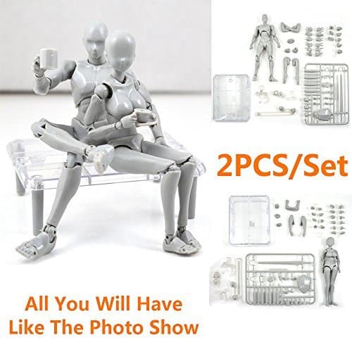 Uranny Body-Chan DX Set 2.0 Male & Female Body Kun DX Set for SHF Body Kun Doll PVC Action Figure Model Set for Painting,Gifts, Collections