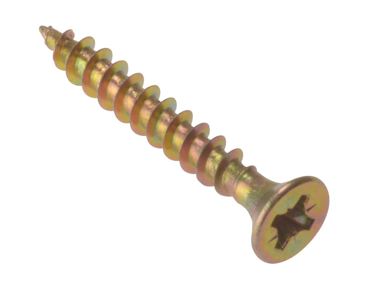 3.5 x 35mm : Forgefix MPS3535Y Multi-Purpose Pozi Screw - Zinc Yellow Passivated