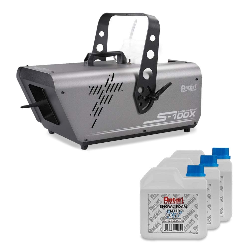 Snow Machine (S-100X), generates a magical Snow Effect, compact and robust body, home and professional use, events, parties and stage effects, Made in Taiwan - Machine + 3 Liters Liquid