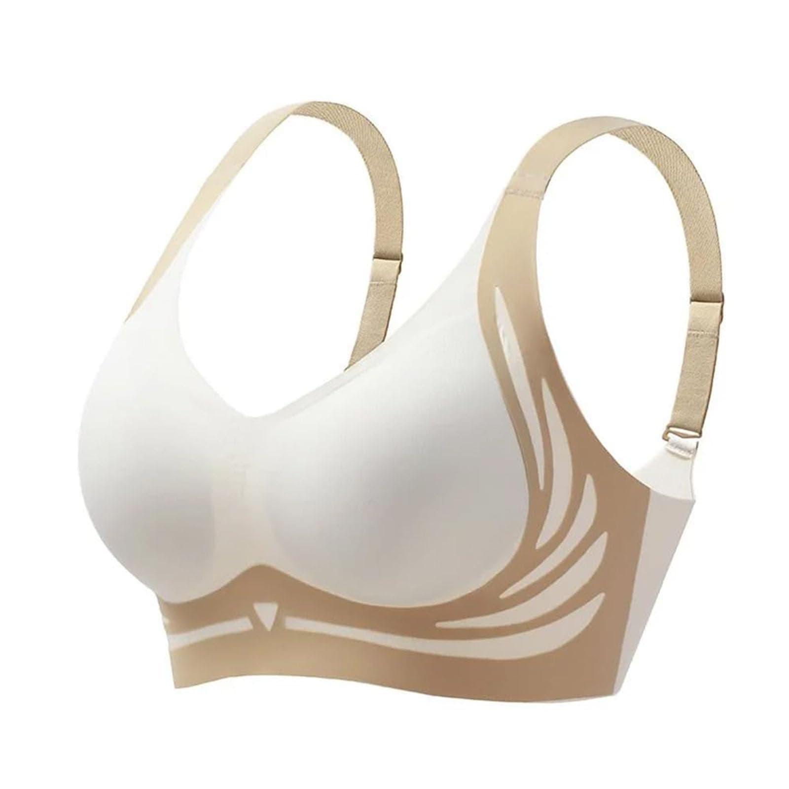 Lift Anti-Sagging Wireless Push Up Bra, Women's Wireless Seamless Bra, Push Up Wireless Bra, Supportive Wireless Bra Shaping Bra (white,M)
