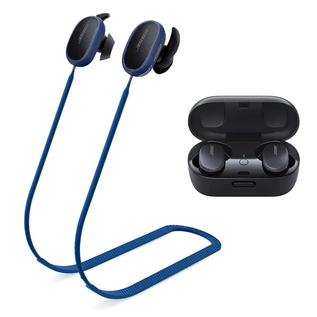 WOFRO Anti-lost Strap for Bose QuietComfort Earbuds II & Bose QuietComfort Ultra (2023) Sport Soft Silicone Strap Accessory for Bose QC Earphone 2 Neck Rope Cord (Glow Green)