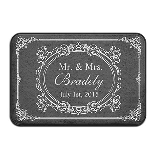 Janscomy Classic Black White Mr Mrs Wedding Art Deco Frame Super Absorbent Anti-Slip Mat,Coral Carpet,Carpet Door Mat,Carpet,Carpet,Door Mat,40x60 Cm