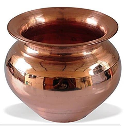 Himshikhar Copper Mini Jal Patra for Home, Temple Use, Puja Purpose, Drinkware (Brown)
