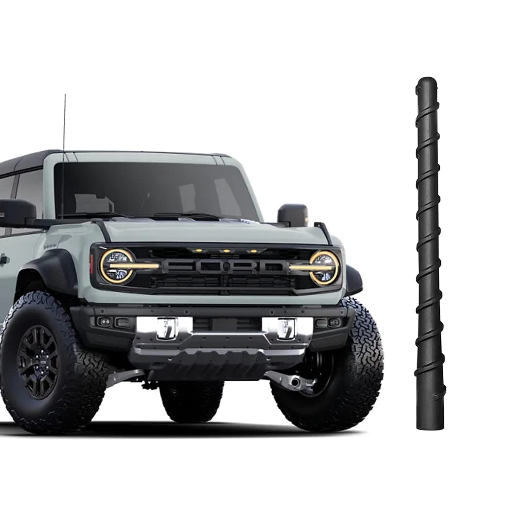 7" Bronco Short Antenna, Compatible with Ford Bronco Full Size and Sport All Models 2021 2022 2023 2024, Good Reception, Black, 7 Inch Spiral AM FM Radio Antenna, for Bronco Accessories 2021-2024