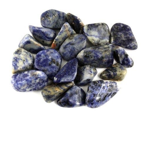 Crystal Allies Materials: 1lb Bulk Tumbled Blue Sodalite Stones - Large 1"+