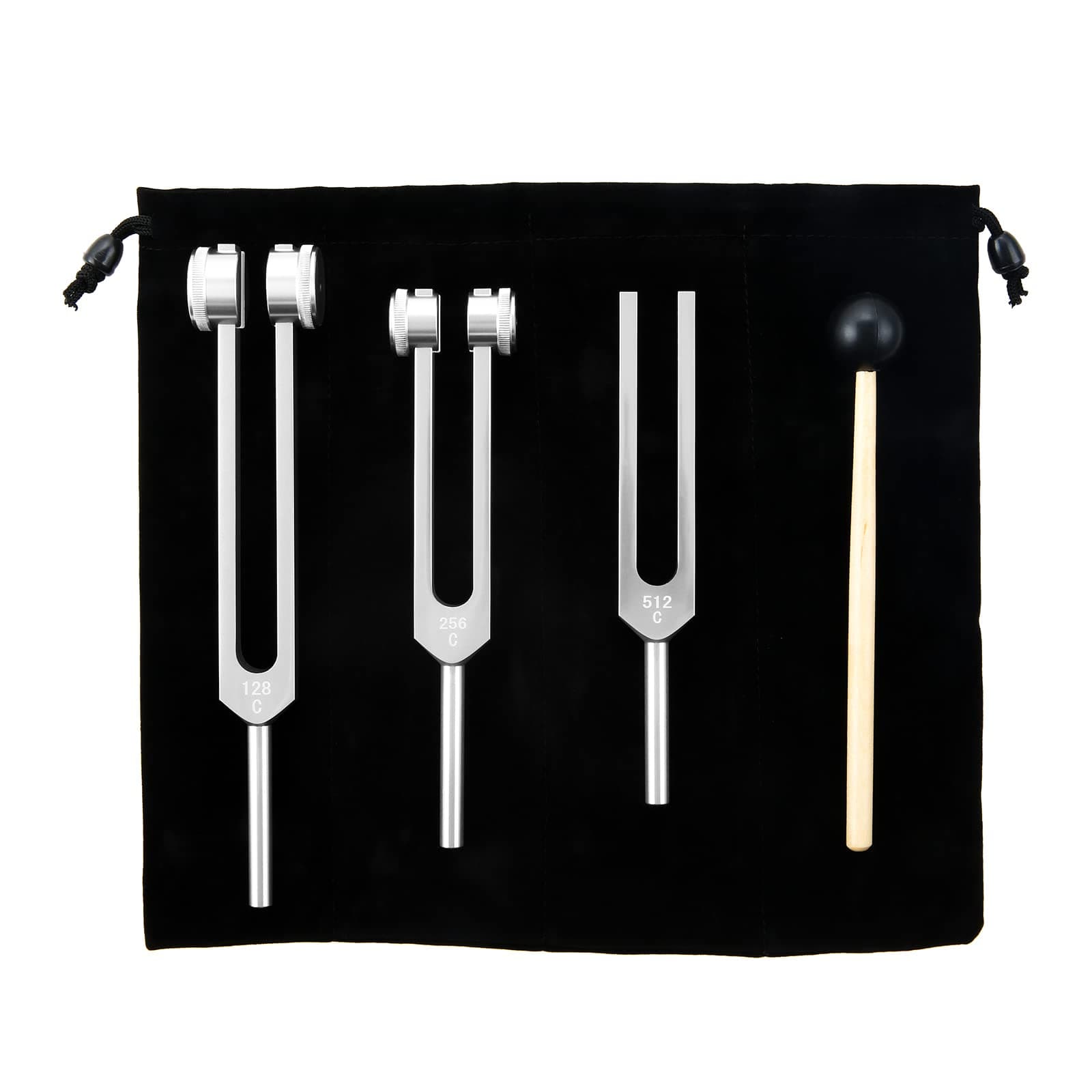 Tuning Forks Set- 128Hz, 256Hz, 512Hz, Body Tuning Forks Perfect for Healing Chakra Set, for Sound Healing, DNA Repair, Therapy, Medical, Silver