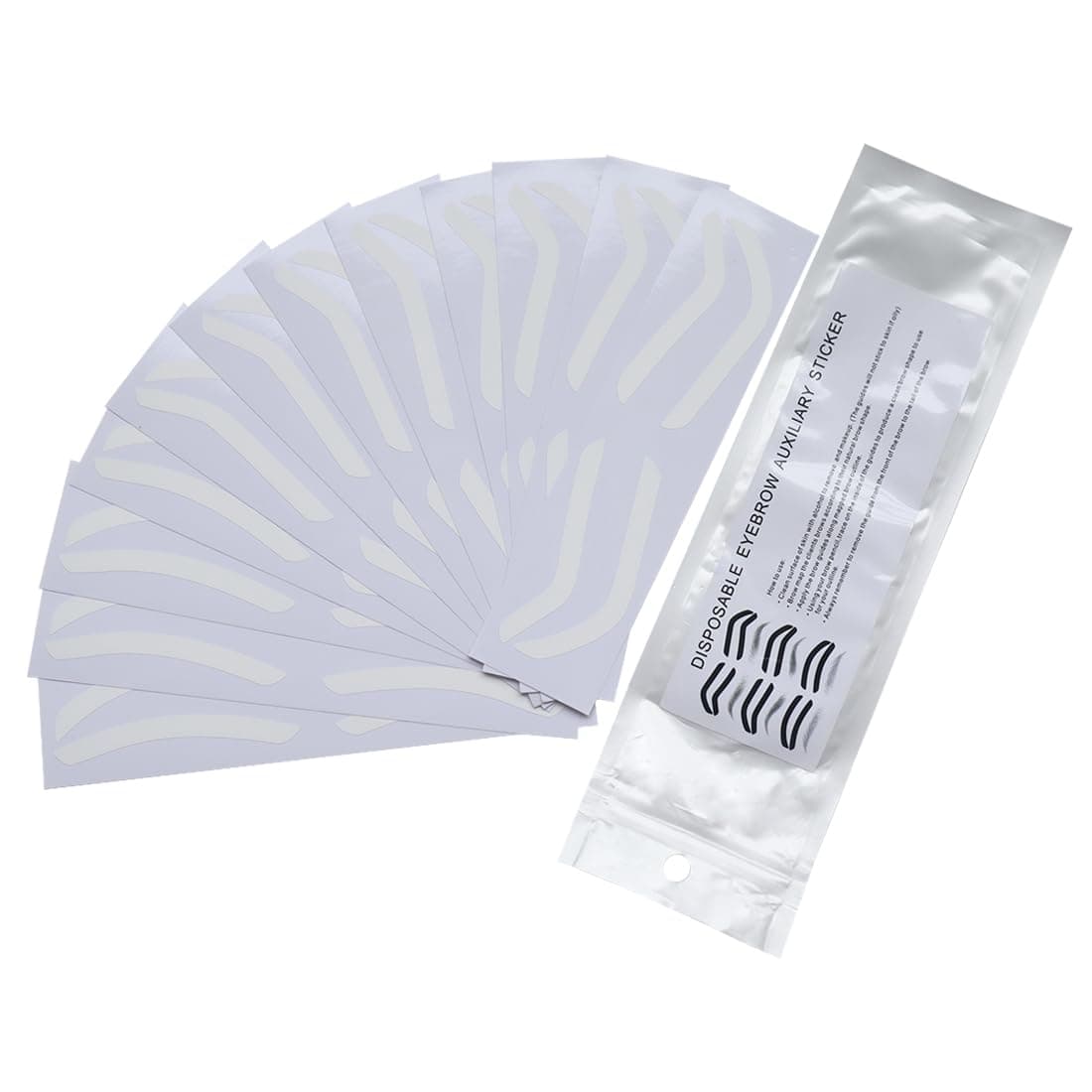 Airbrush Eyebrow Stickers Stencils Shape Tape Disposable Tattoo Auxiliary Stickers Airbrush Brow Border Shaping Mapping Guide Tape Air Brush Templates for Tinting Makeup (1 Bag 12 Pairs)