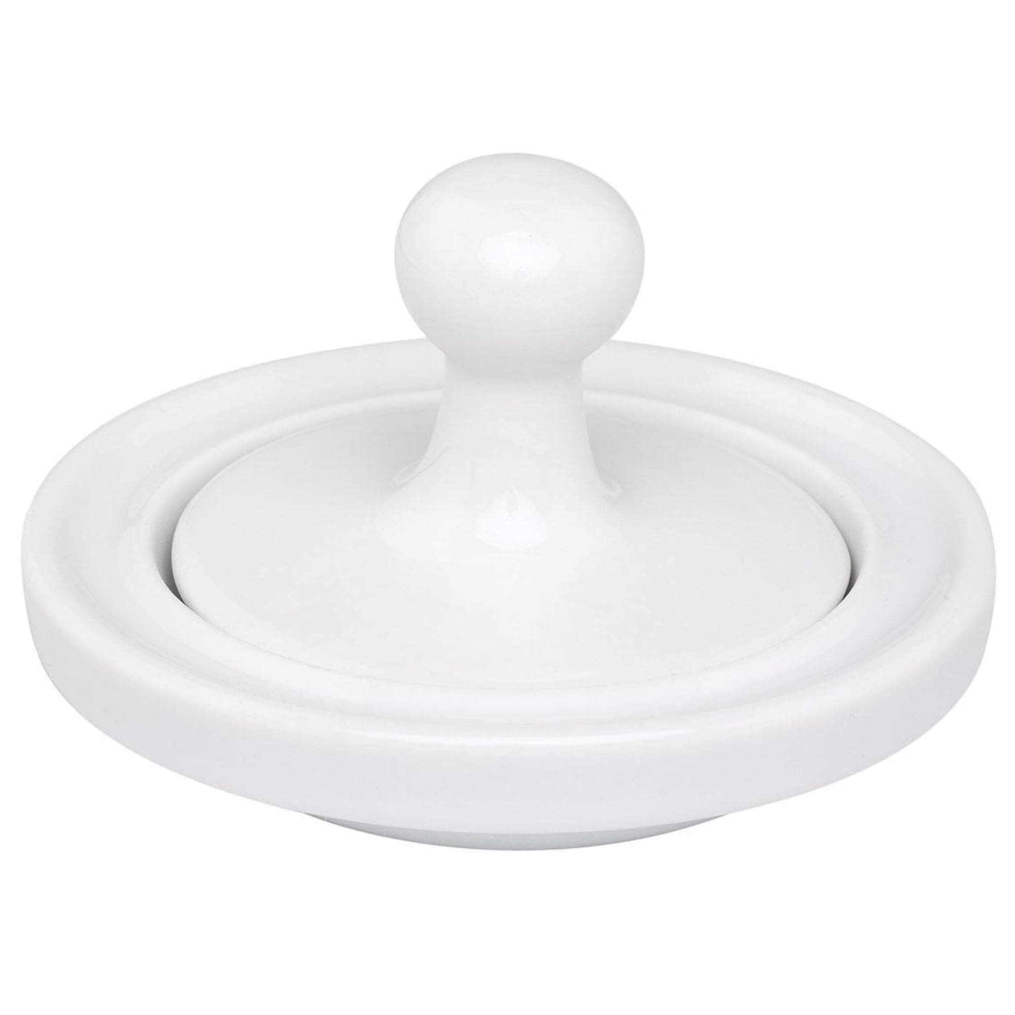 Flying Saucer Mortar and Pestle, Fine Porcelain, 4-Inch, Wide Pestle Herb Spice Grinder and Pill Crusher