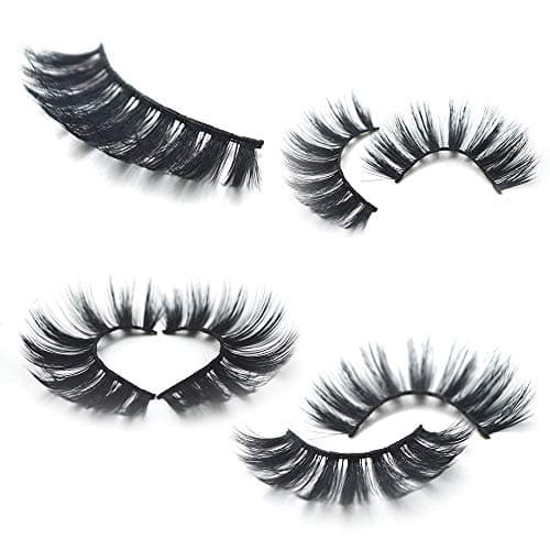 Silk Synthetic False Eyelashes 3D Faux Mink Eyelash Black Band 5 Pairs (3DX01)
