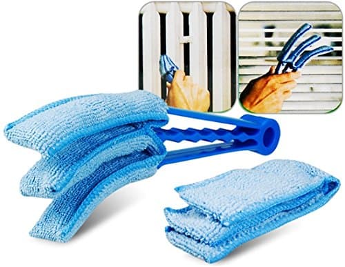 Detachable Washable Shutter Cleaning Brush Air Conditioner Duster Cleaner (Blue)