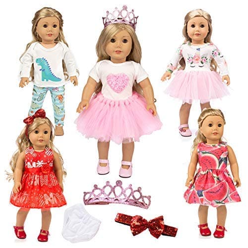 Unicorn 18 Inch Doll Clothes and Accessories Sets American Baby Doll Clothes 18 Inch Toys for Girls Doll Accessories Clothes Sets Girl Doll Clothing Outfits My Life Baby Journey Doll Clothes Set Gifts