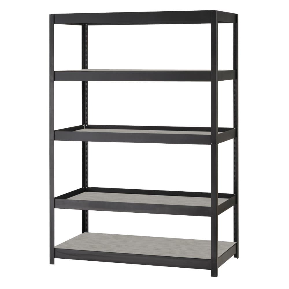 Muscle Rack MR4824BWG Boltless Storage Rack with 5 Shelves, 5000 lb Capacity, 48" Width x 72" Height x 24" Depth, Black
