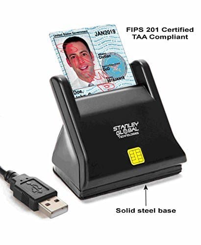 SGT117XE Executive Desktop Smart Card CAC Reader (FIPS-201 Approved) (TAA Compliant) (USB A) with Steel Base Plate