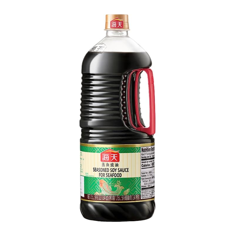 Haday Seasonded Soy Sauce for Seafood 59oz(3.8lb), Real Authentic Asian-Brewed Marinade for Steaming Fish, Meat & Roasted Vegetables, Non-GMO, Strong Soy Aroma, Light Color and Fresh Taste, Made in China