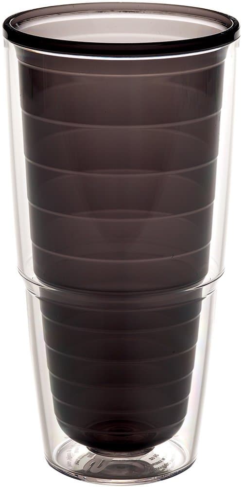 Clear & Colorful Tabletop Made in USA Double Walled Insulated Tumbler Travel Cup Keeps Drinks Cold & Hot, 24oz, Quartz