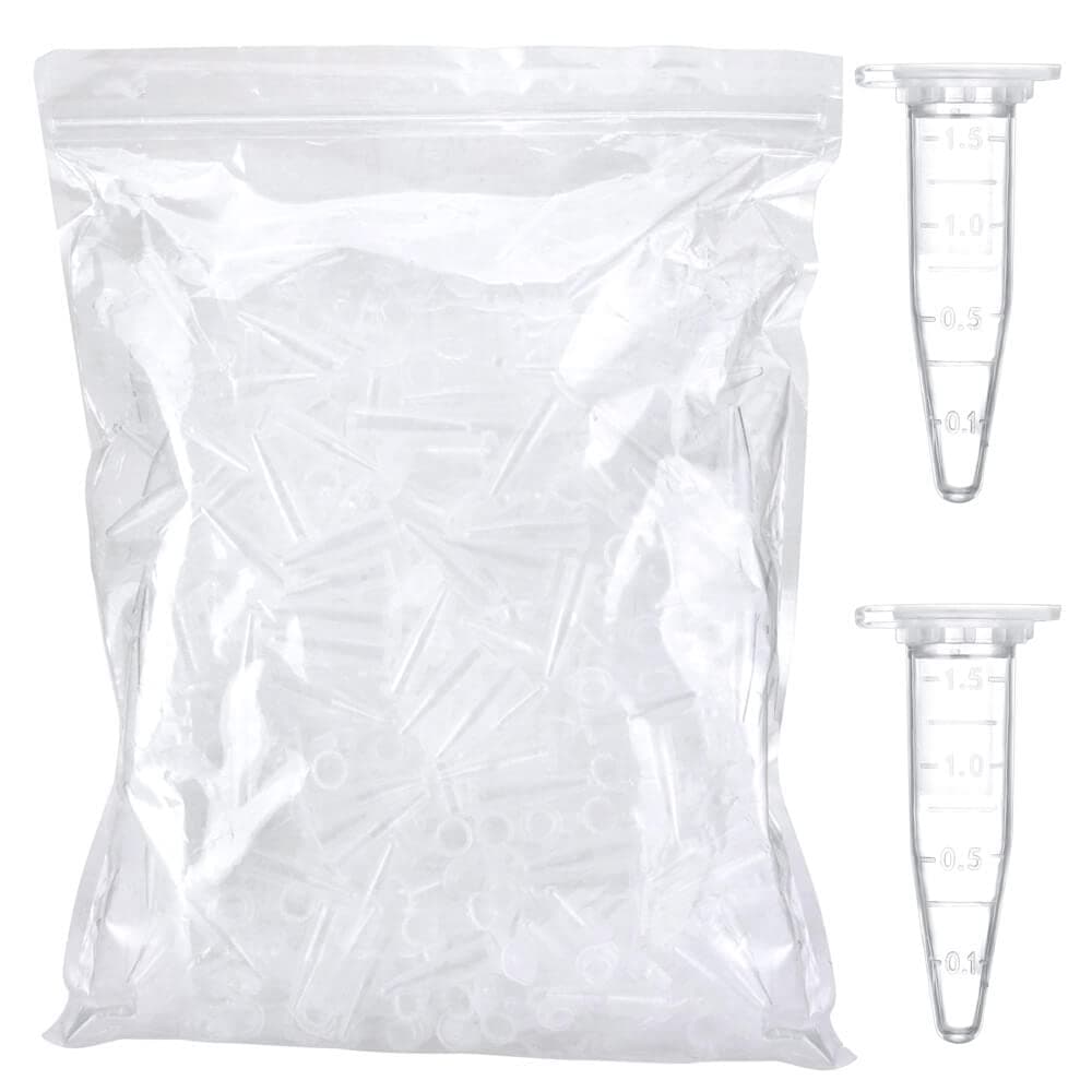 1.5ml Microcentrifuge Tubes 500pcs, EO Sterilized Plastic Small Vials with Caps for Sample Storage Without Leakage(500)…