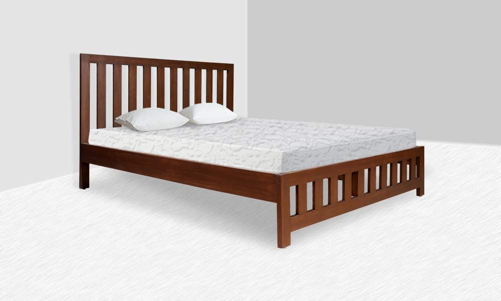 Whiz Furniture Mirani King Size Bed Frame In Teak Wood (Walnut)
