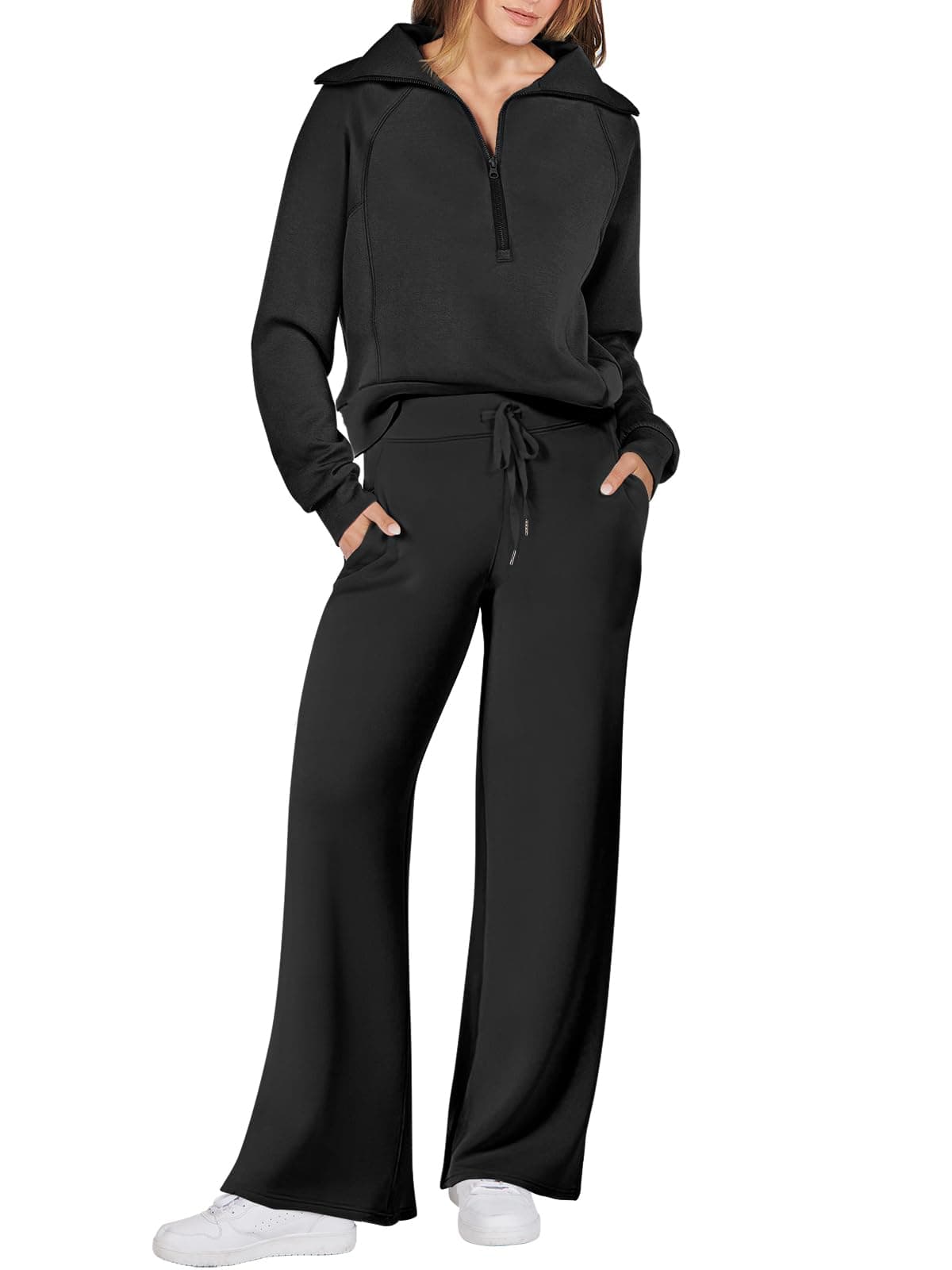 Women 2 Piece Outfits Sweatsuit Oversized Sweatshirt Sweatpants Tracksuit Sweat Lounge Matching Set 2024 Fall Trendy
