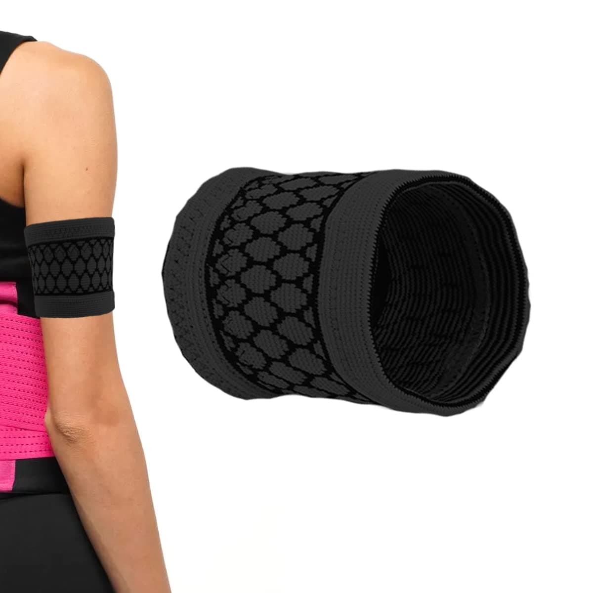 Diabetic Arm Band for CGM Sensor Protective Dia Band suits Freestyle Libre Medtronic Dexcom Sensor Cover for Medical Device BLACK (XS)