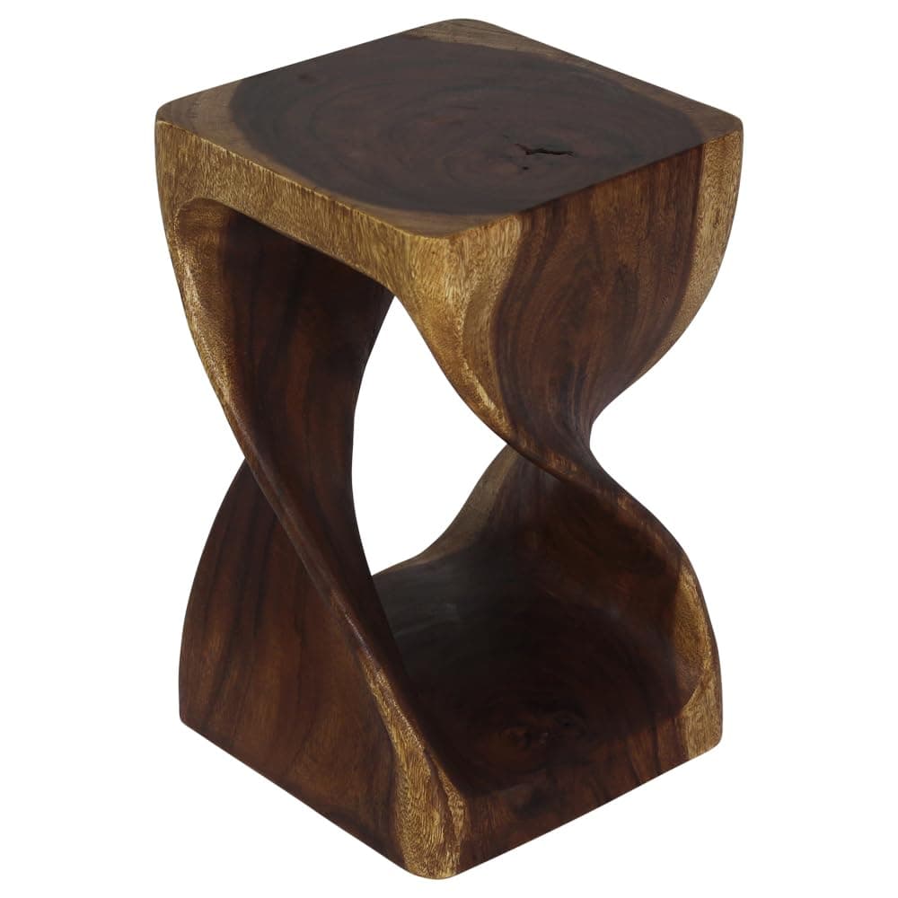 Haussmann® Original Wood Twist Stool 10 X 10 X 16 in High Walnut Oil