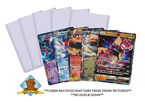 5 Oversized Pokemon Jumbo Cards No Duplication! Includes 5 Top Loaders! GX EX Promo MEGA All Oversize! by Golden Groundhog