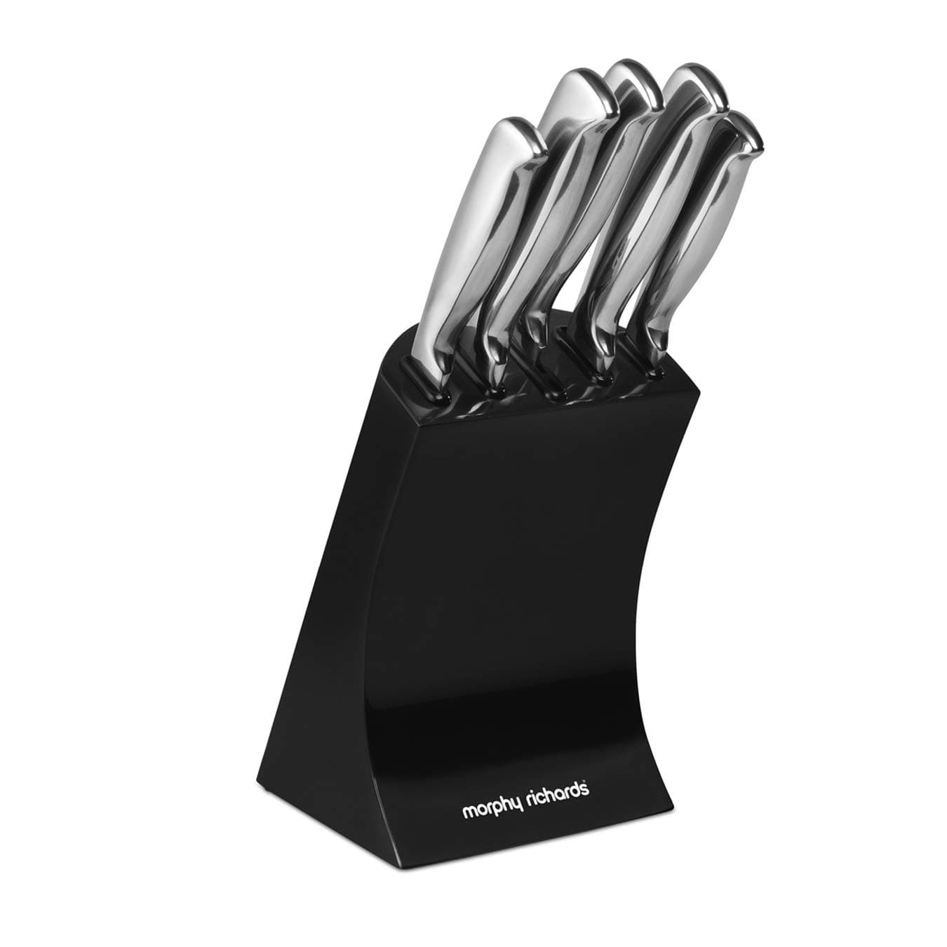 Morphy Richards Accents 46290 5 Piece Knife Block with High Grade Polished Stainless Steel Knives, Black