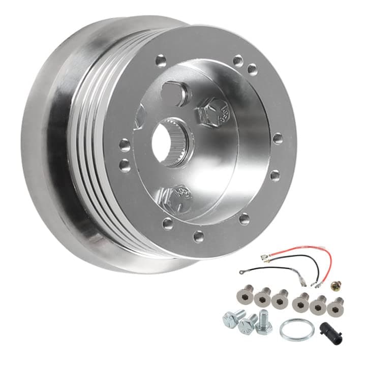 5 & 6 Hole Billet Steering Wheel Hub Adapter Car Polished Short Hub Connector Car Accessories Silver