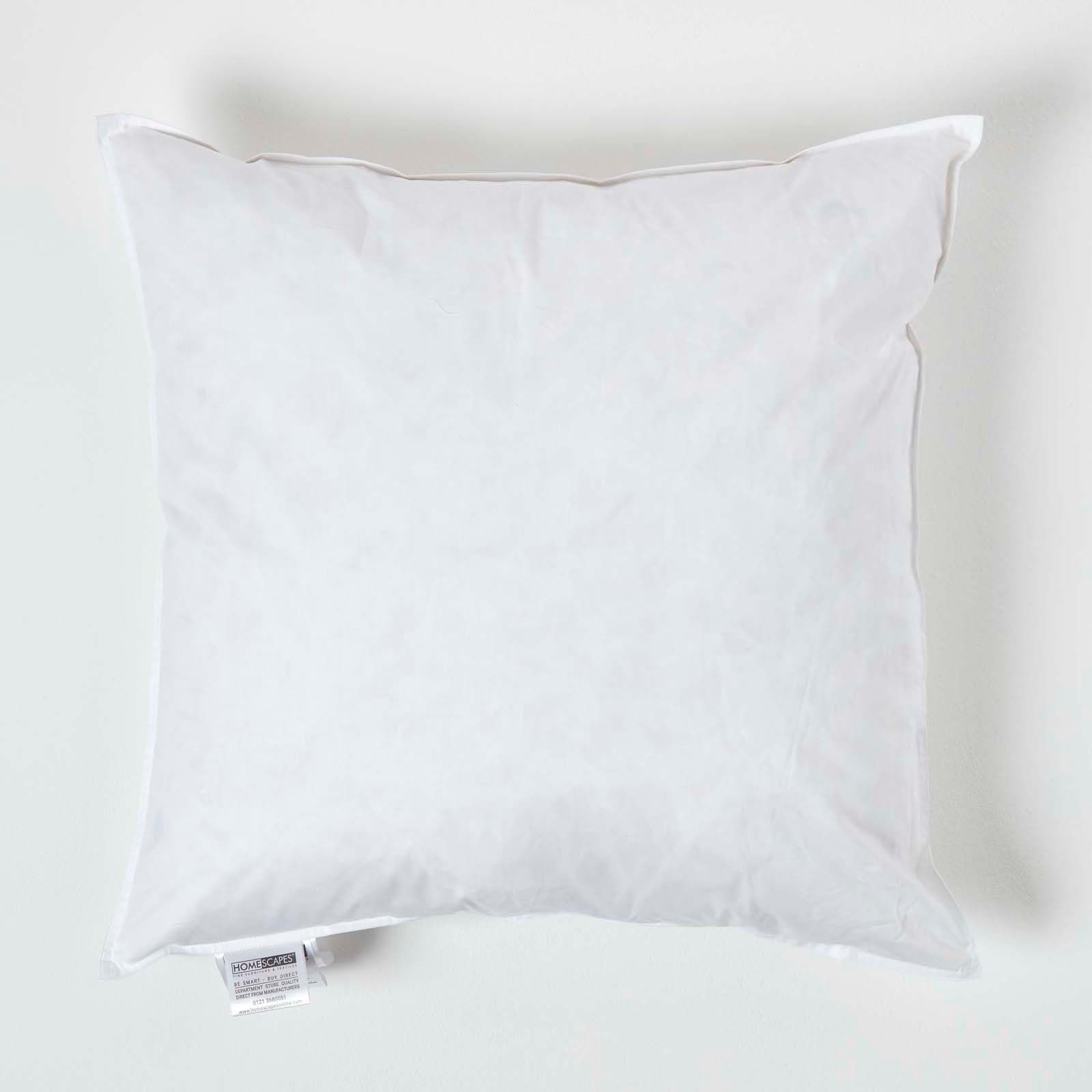 HOMESCAPES Duck Feather Cushion Pad 60 x 60 cm (24” x 24”) Inner Insert Filler with 100% Cotton Down Proof Cover Hypoallergenic RDS Certified Machine Washable