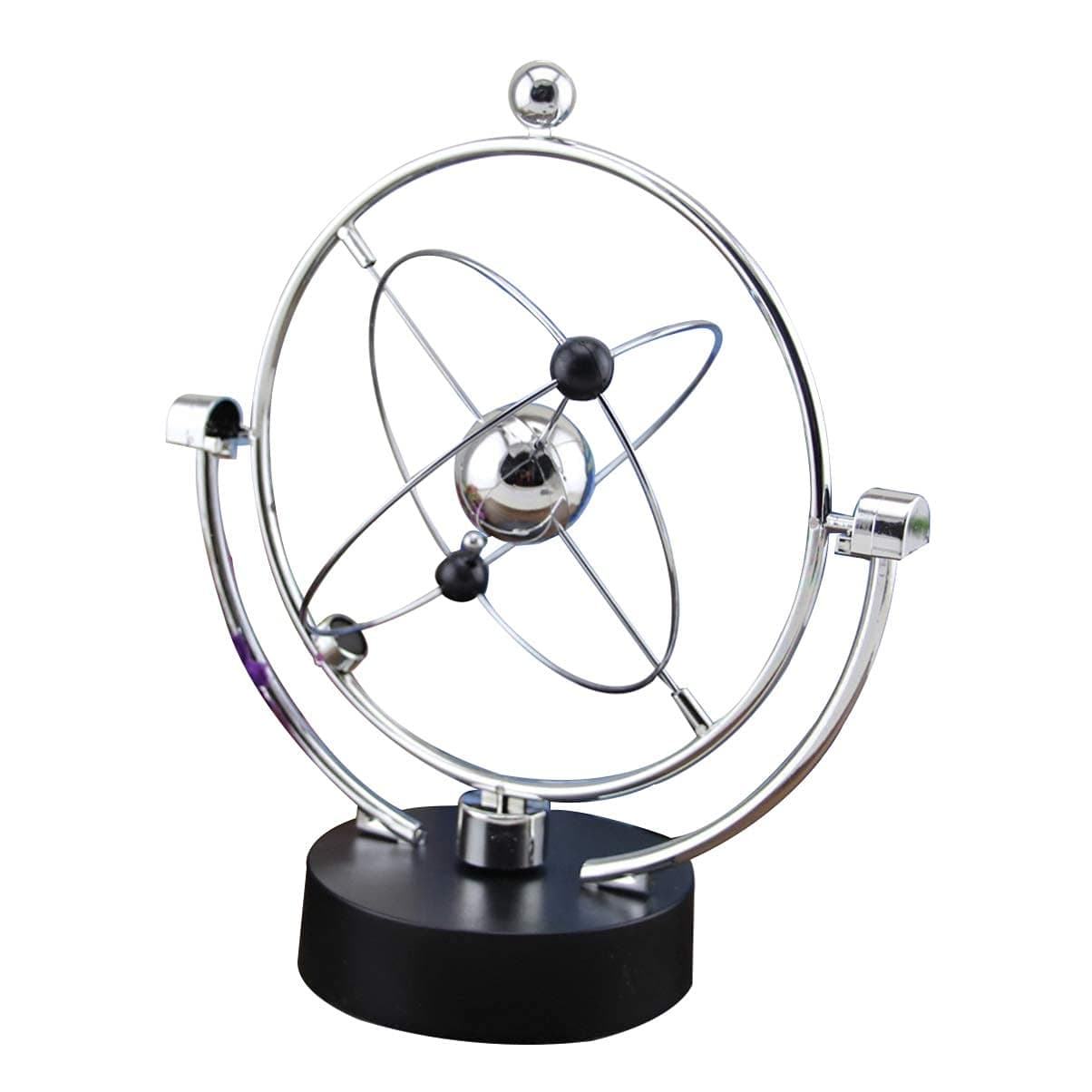 NALACAL Electronic Swing Ball, Desk Perpetual Motion Physical Science Toy, Kinetic Globe Pendulum Office, Home Ornaments without Battery